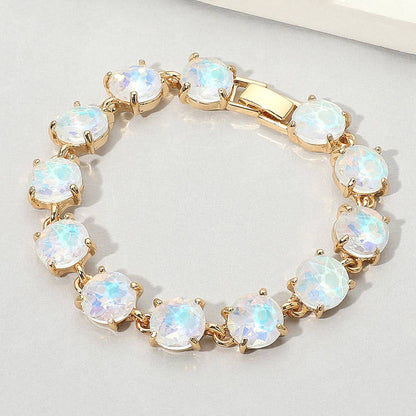 American USA Round Stone Link Evening Bracelet