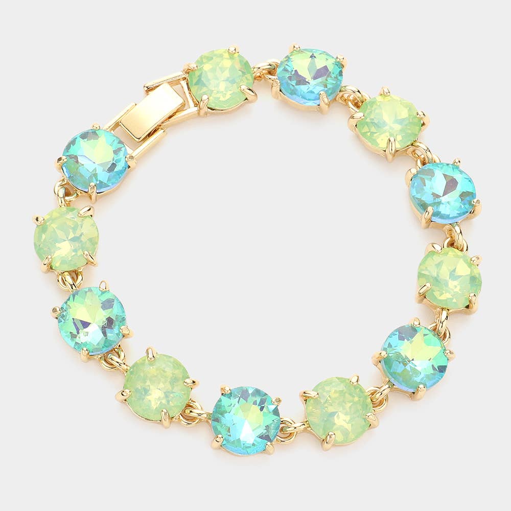 American USA Round Stone Link Evening Bracelet