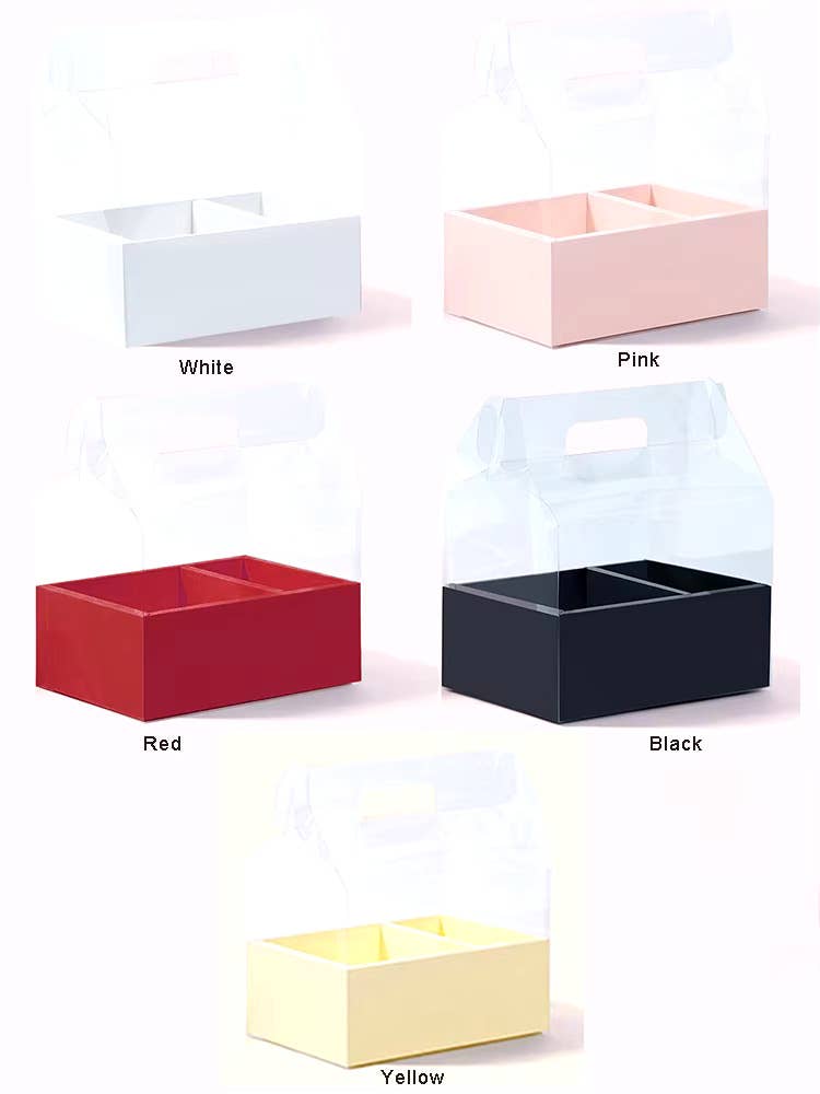Transparent Flower Gift Box with Handle