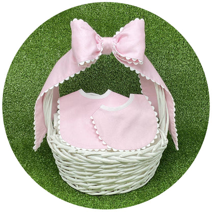 Custom Color Cotton Pique Bow with Trim