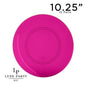 Hot Pink and Gold Round Transparent Plastic Plates | 10 Pack
