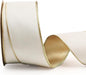 LaRibbons Velvet Wired Ribbon Ivory and Gold