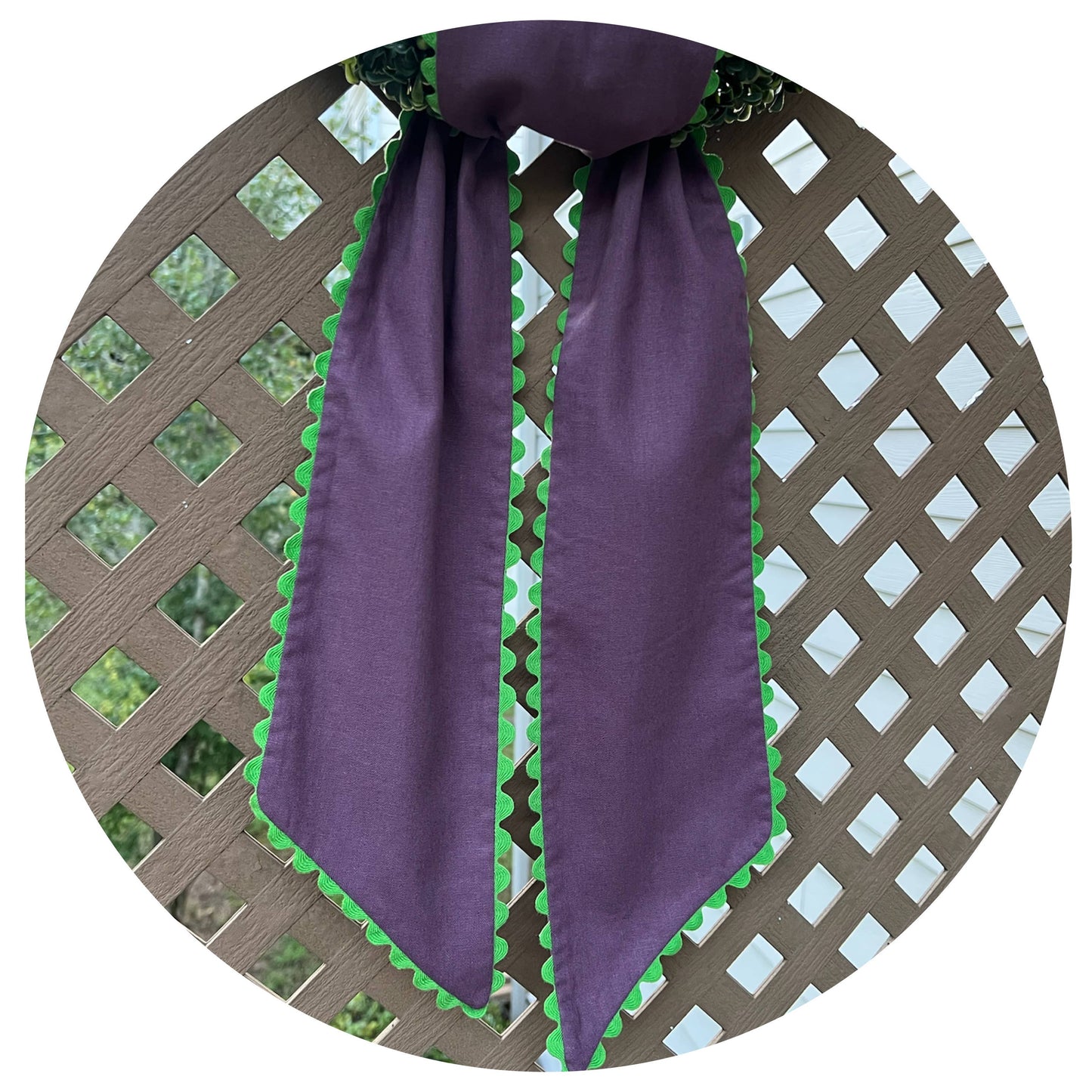 Custom Linen Sashes with Trim 
