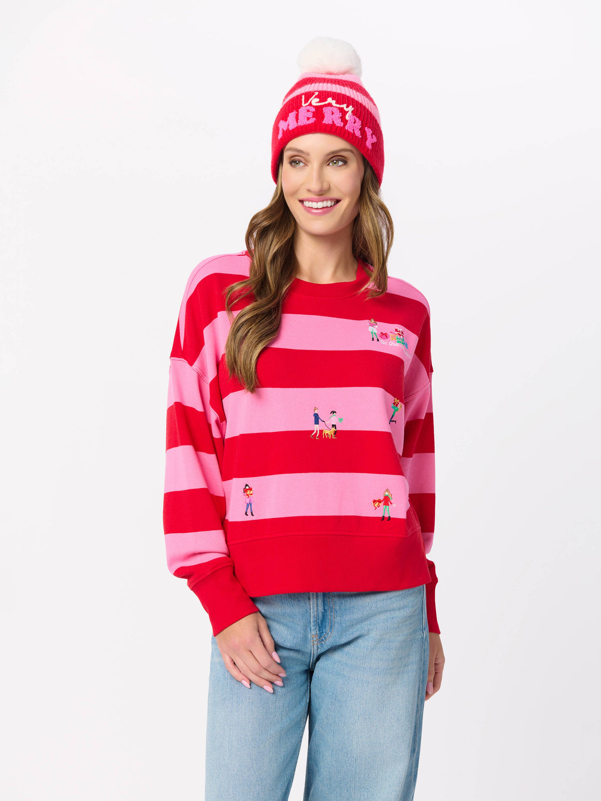 "VERY MERRY" BEANIE, RED