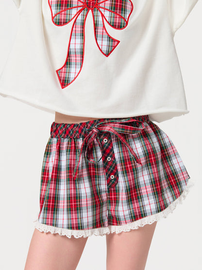 TARTAN BOXER SHORTS, RED