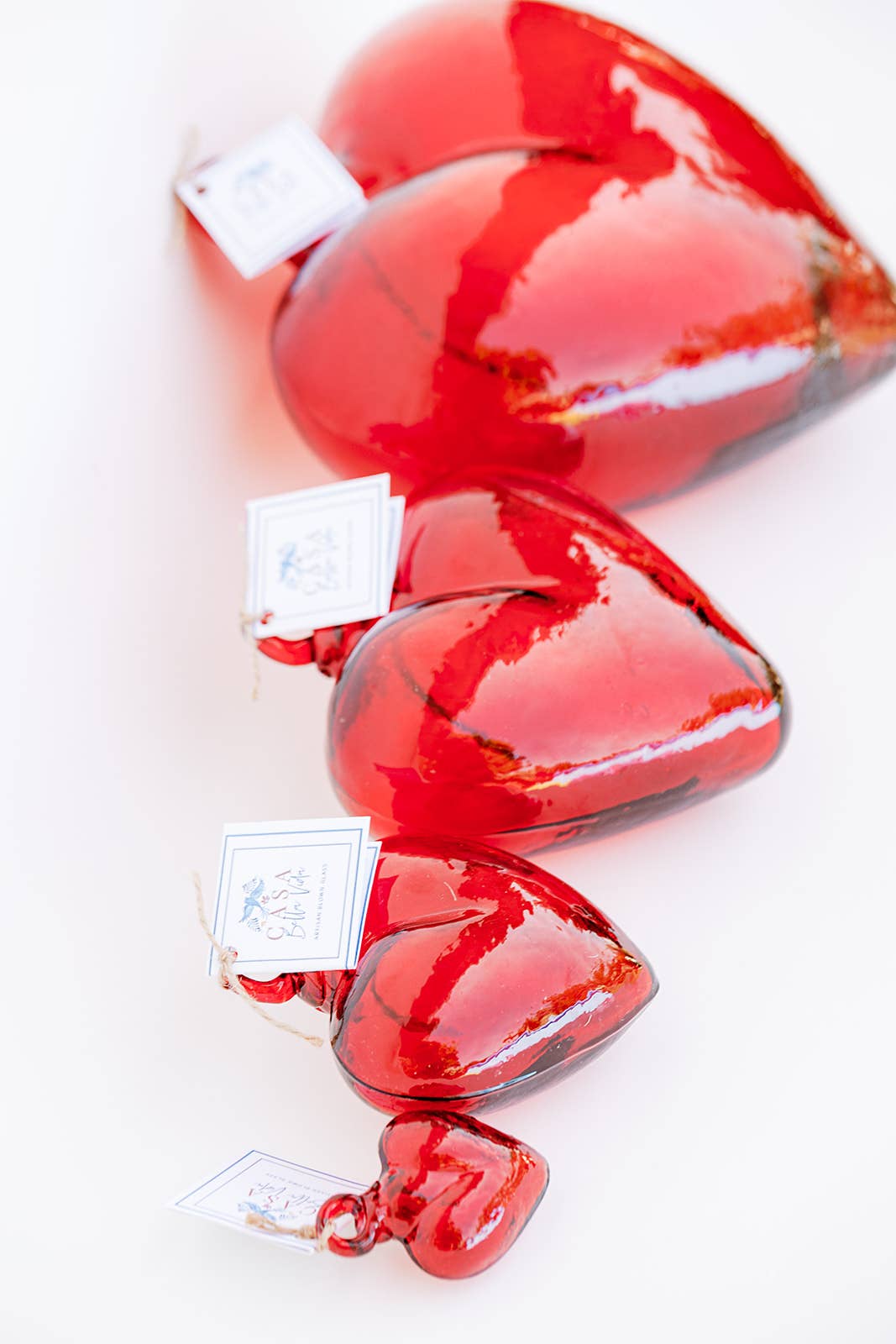 Blown Glass Heart - Red - Small