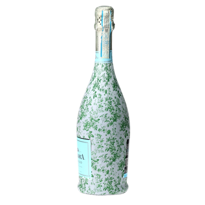 Grandmillennial Green Floral Prosecco Bottle Wrap