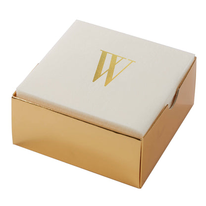Letter W Gold Foil Monogram Paper Cocktail Napkins with Gift Box | 32 Napkins