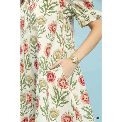 Floral Puff Sleeve Dress