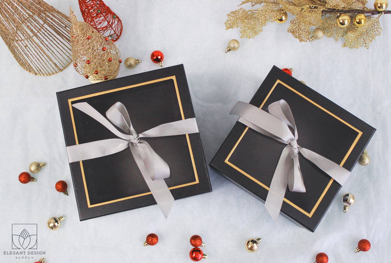 Square Gift Box with Clear Lid and Ribbon - Various Colors - For Luxury Flower/ Gift / Chocolate Strawberry Arrangements