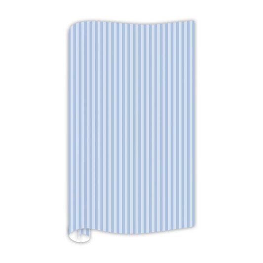 French Blue Noelle Stripe on Blue Wrapping Paper