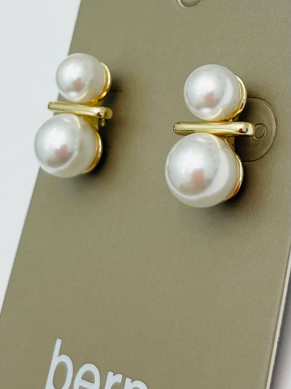 GOLDEN - Double Pearl Stud (gold/pearl)
