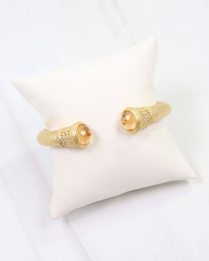 Colette Hammered Hinged Cuff Bracelet Champagne