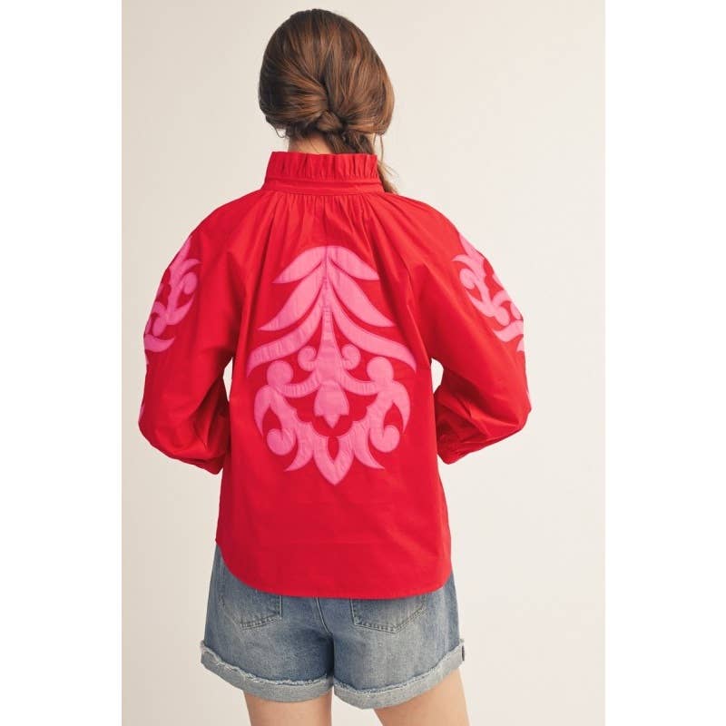 Baroque applique detail top