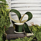 57R1266- Velvet Wired Ribbon-2.5inx10YD-Olive Green/Gold Wir