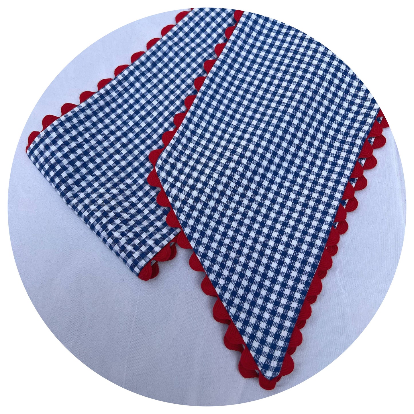 Custom Gingham Sashes with Trim