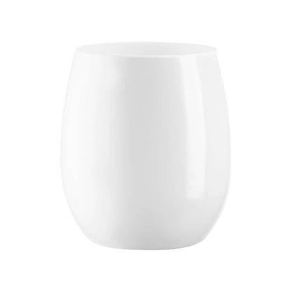 12 oz. White Elegant Stemless Plastic Wine Glasses - 16 pcs