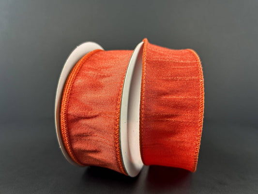 1.5"X10Y Orange Faux Dupioni Ribbon 72434-09-19