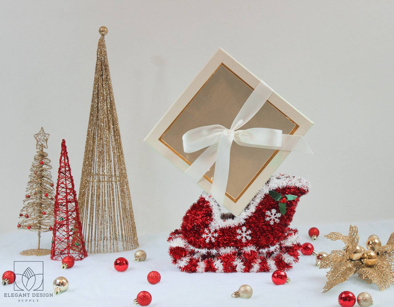 Square Gift Box with Clear Lid and Ribbon - Various Colors - For Luxury Flower/ Gift / Chocolate Strawberry Arrangements