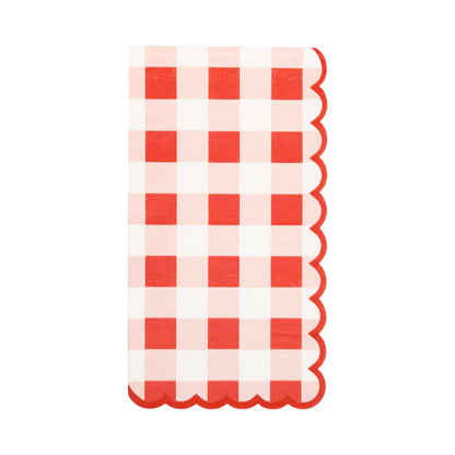 MAC1238 - Red Scallop Gingham Dinner Napkin
