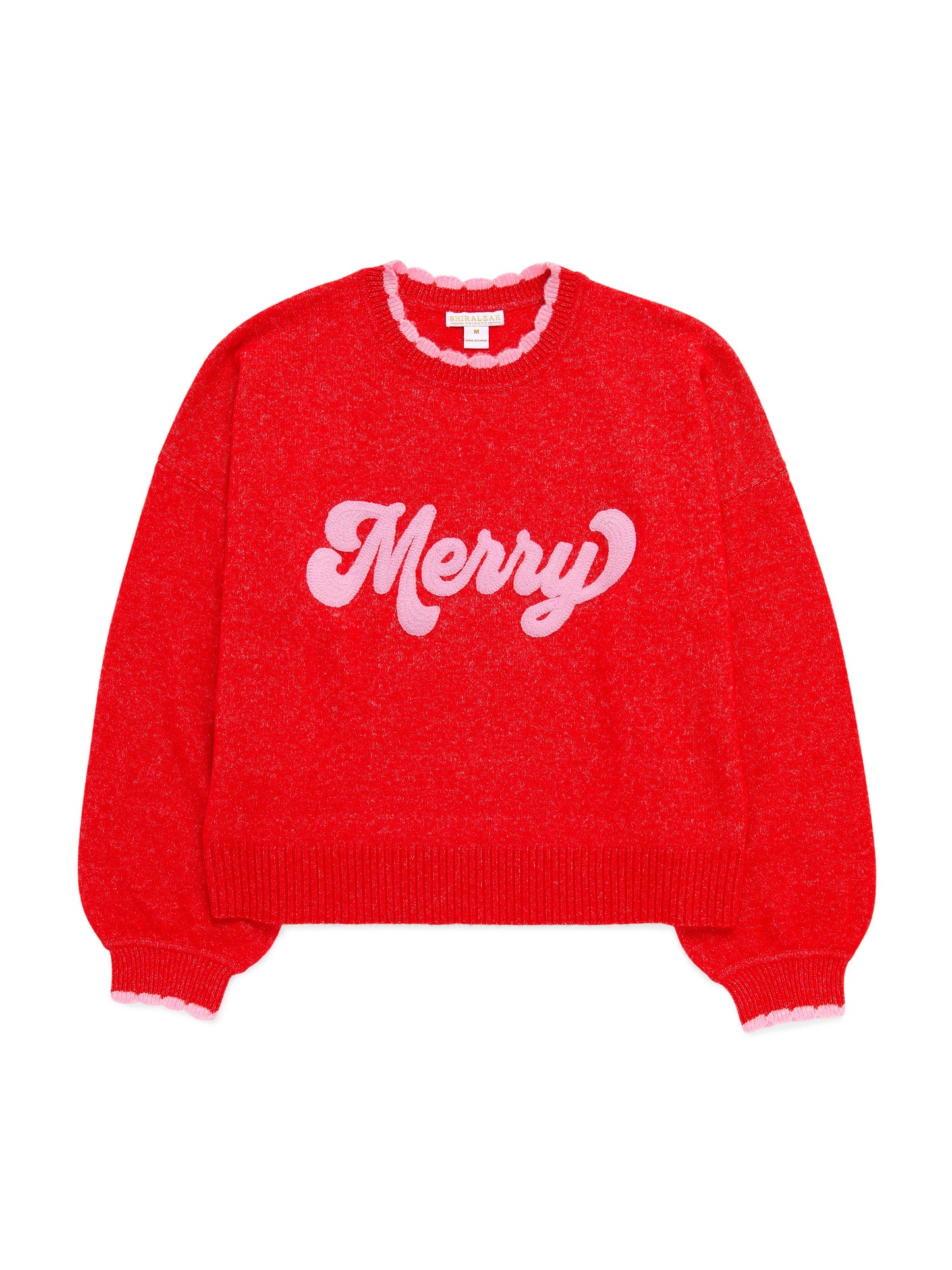 MERRY SCALLOP TRIM RELAXED SWEATER