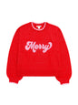 MERRY SCALLOP TRIM RELAXED SWEATER