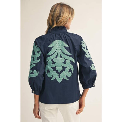 Baroque applique detail top