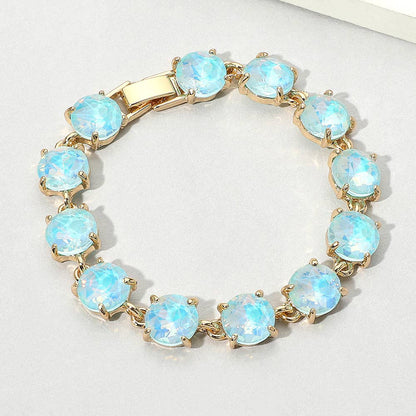 American USA Round Stone Link Evening Bracelet