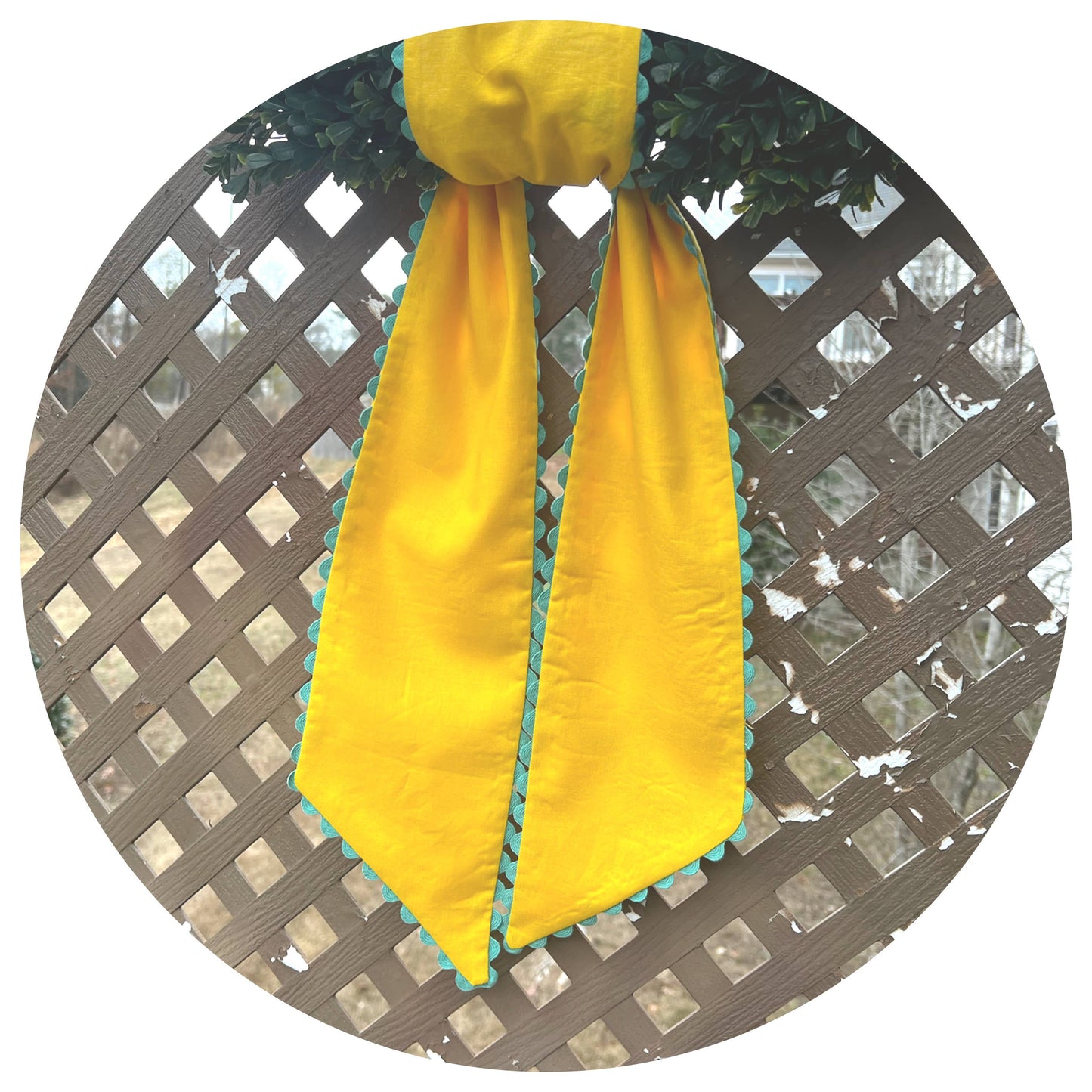 Custom Linen Sashes with Trim 