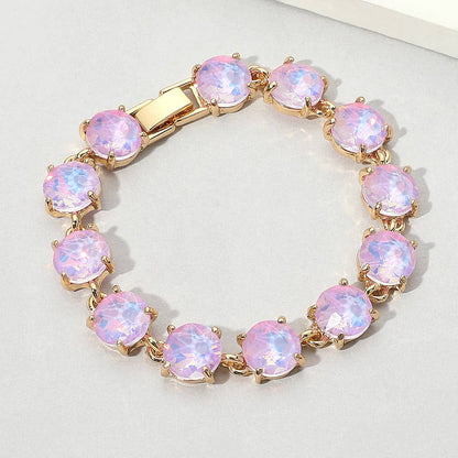 American USA Round Stone Link Evening Bracelet