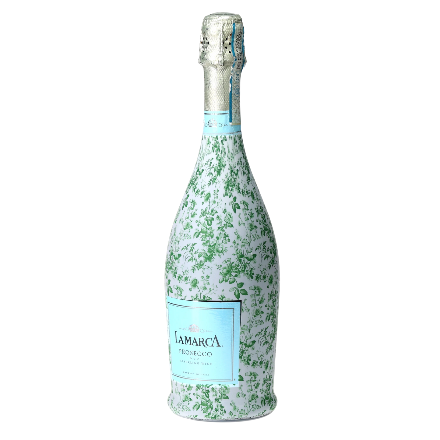 Grandmillennial Green Floral Prosecco Bottle Wrap
