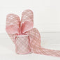 R32976-Wired Ribbon-Rosy and Silver checker (4inW)
