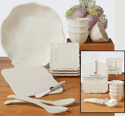 Perlette Cream - HW Melamine 2 pc. Salad Servers 11.625in