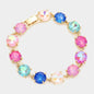 American USA Round Stone Link Evening Bracelet