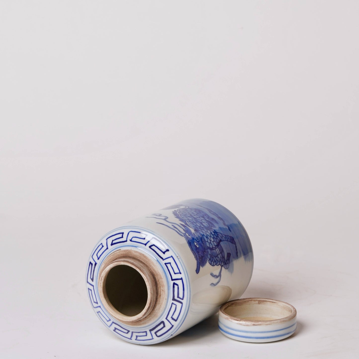 Blue and White Porcelain Mythical Creature Cylinder Caddy
