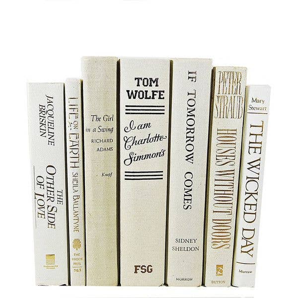 White/cream books by the foot for decor