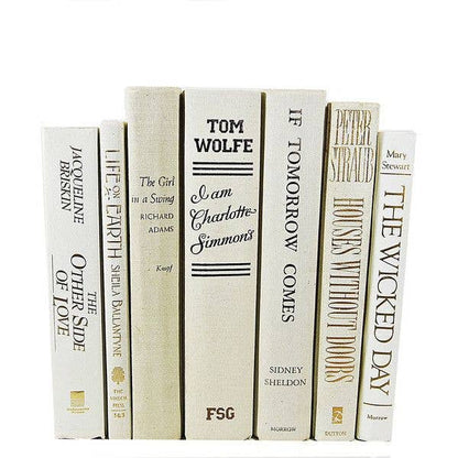 White/cream books by the foot for decor