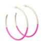 Hot Pink/Gold Skinny Hoop Earrings | Skinny Hoop