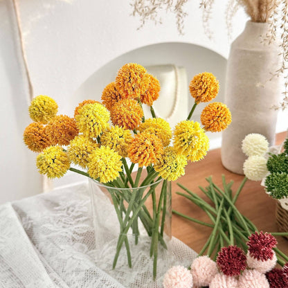 Faux Pom Pom Flower Stem Billy Ball Floral Decor