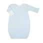 Paty Knit Solid Color Overlap Shoulder Gown, No Bow