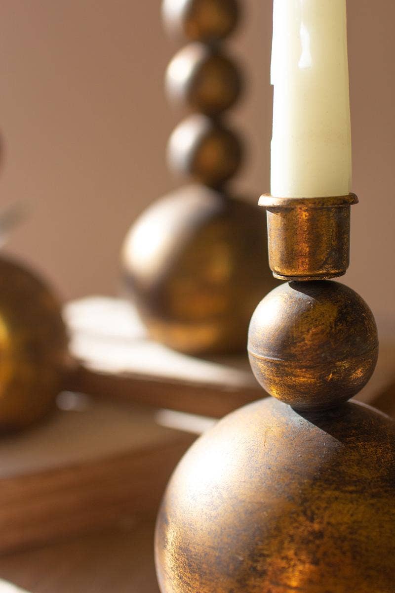 ANTIQUE BRASS TAPER CANDLE HOLDER