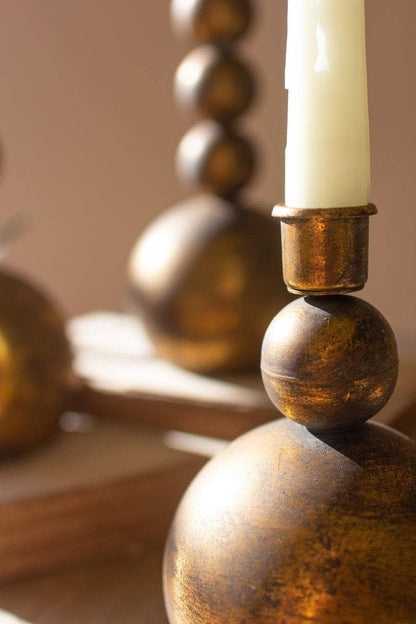 ANTIQUE BRASS TAPER CANDLE HOLDER