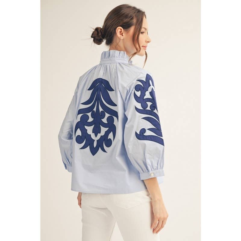 Baroque applique detail top