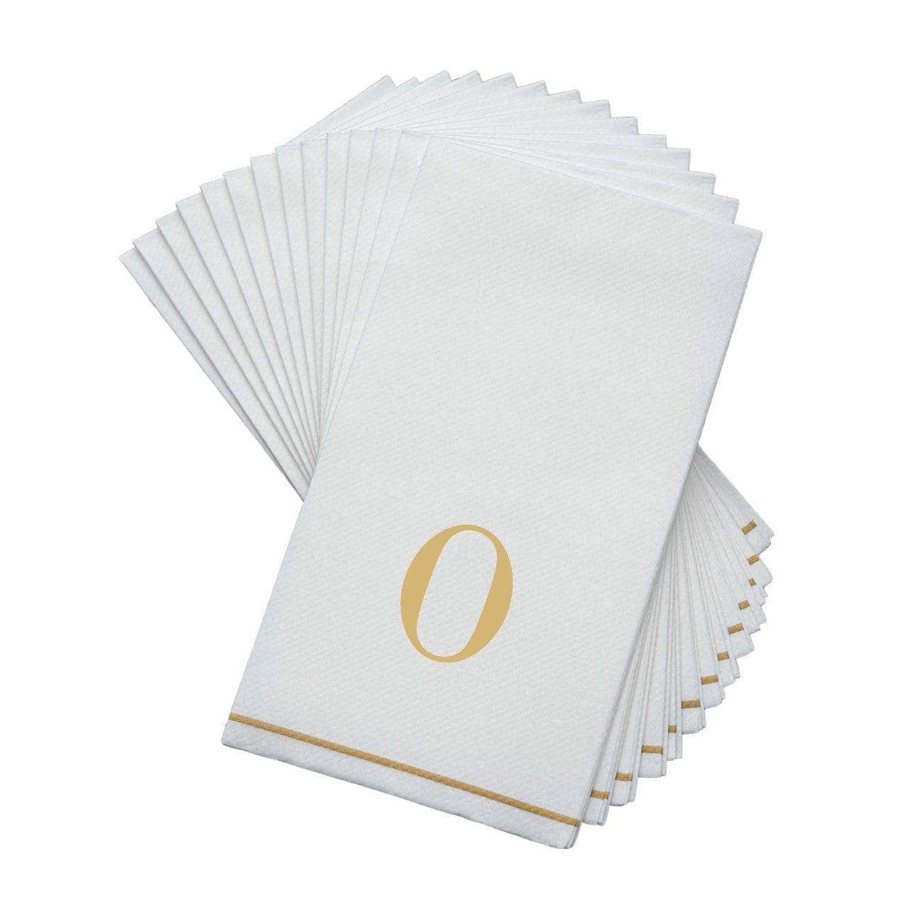O Gold Monogram Paper Disposable Dinner Napkins | 14 Napkins