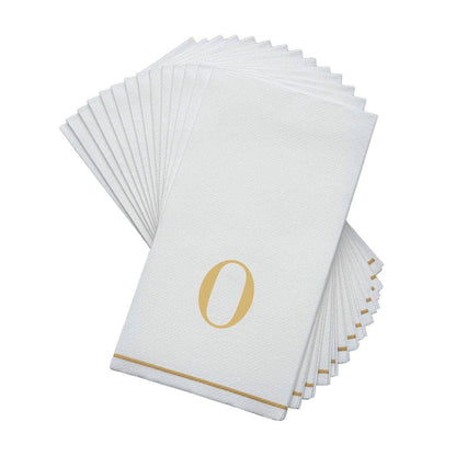 O Gold Monogram Paper Disposable Dinner Napkins | 14 Napkins