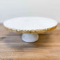 Strasbourg Marble Cake Stand White/Gold 12x12x4.5