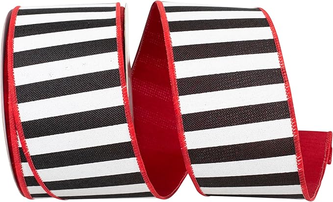 Reliant Ribbon Cabana Stripe Dupioni Backing Wired Edge Rd Ribbon