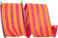 Reliant Ribbon Broad Striped Linen Value Wired Edge, Orange/Fuchsia 2-1/2"x10yd