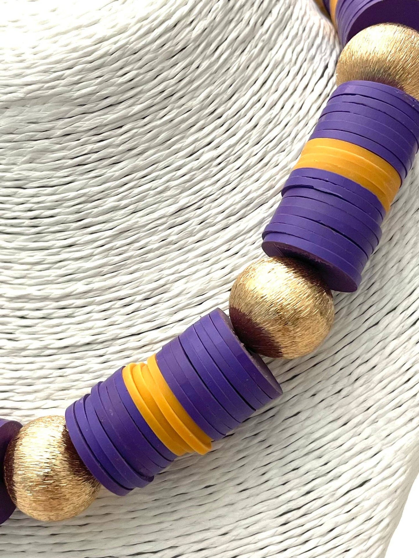 GAME DAY - School Spirit Necklace (purple/gold)