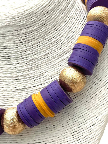 GAME DAY - School Spirit Necklace (purple/gold)